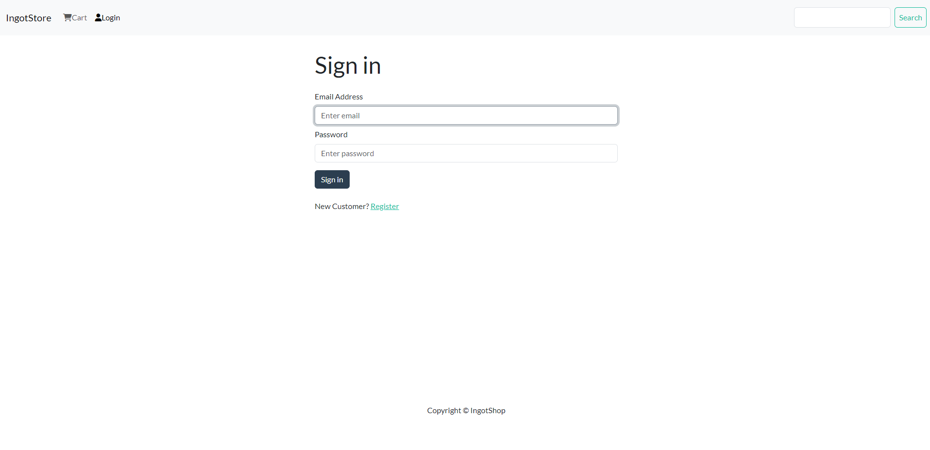 Screenshot from site with auth